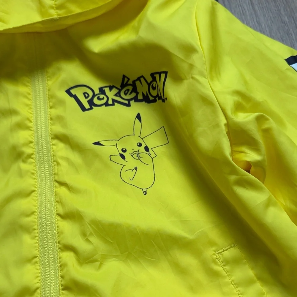 Pikachu Yellow Hooded Kids Jacket PRINT WINDBREAKER